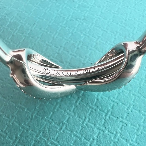 Retired Tiffany & Co. Diamond Infinity Ring 18k White Gold Size 4.5 - Picture 5 of 8